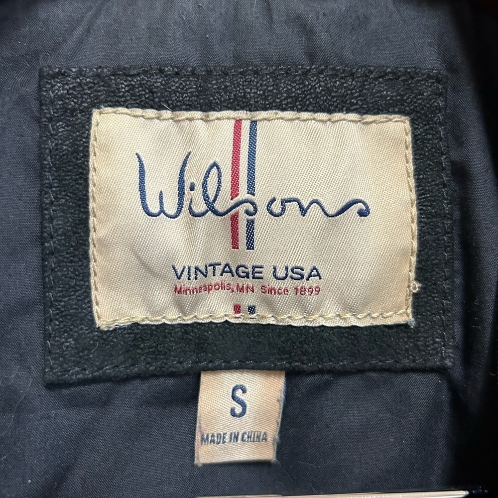 Vintage Wilson Jacket size small Black Motorcycle Suede Genuine Leather Zip up - Picture 6 of 10